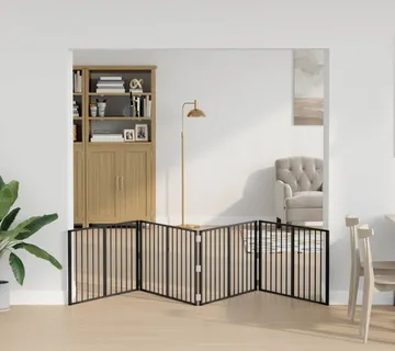 vidaXL Vrata za pse 4 kom. Crna 100 x 60 cm Pocinčani čelik - Venlo