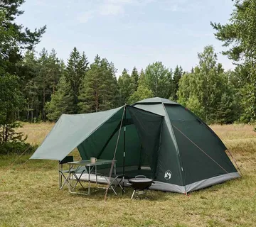 vidaXL Kamping šator 4-osobni Maslinasto zelena Poliester i čelik - Venlo