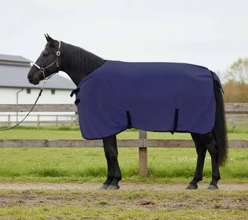 vidaXL Pokrivač za konje Mornarsko plava 85 cm Poliester Fleece - Venlo