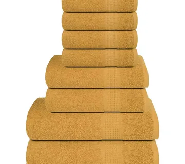 vidaXL Set ručnika od 8 dijelova FROGN zlatni 360 g/m² - Venlo