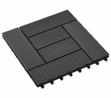 vidaXL Pločice za decking 11 kom. Crna 30 x 30 cm WPC - Venlo