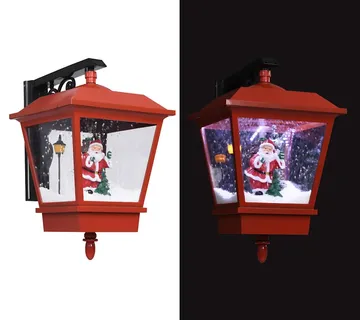 vidaXL Božićna zidna svjetiljka s Djedom Mrazom LED crvena 40x27x45 cm - Venlo