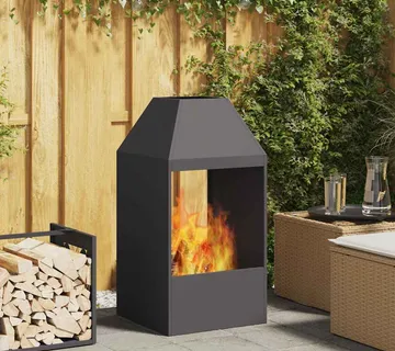 vidaXL Vatra zdjela Crna 50 x 50 x 100 cm Otporni čelik - Venlo