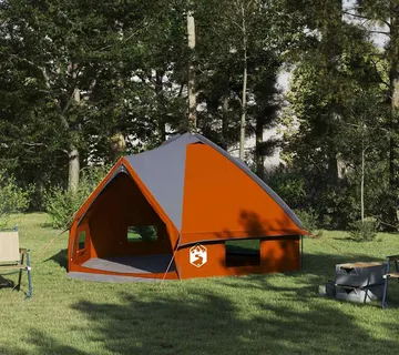 vidaXL Teepee šator za 6 osoba 6 osoba Siva i narančasta - Venlo