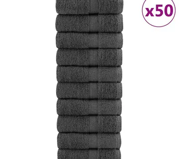 vidaXL Premium ručnici za pranje SOLUND 50 kom antracit 30x30 cm 600 g/m² - Venlo