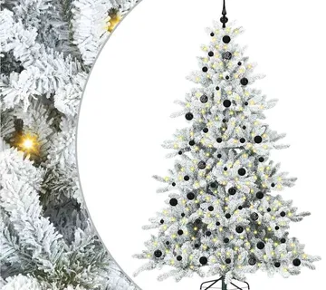 vidaXL Umjetno božićno drvce s nogom Bijelo 210 cm PVC i čelik - Venlo