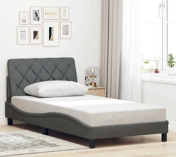 vidaXL Okvir kreveta bez madraca tamnosivi 100x200 cm od tkanine - Venlo