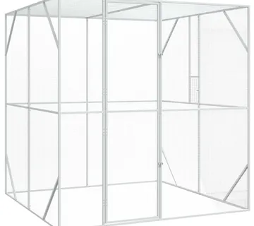 vidaXL Kavez za ptice Srebrna 209 x 202 x 214 cm - Venlo