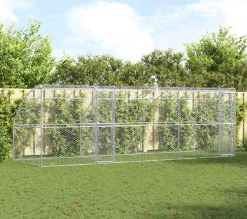 vidaXL Kućica za pse 3 kom. Srebrna 6 x 2 x 2 m Pocinčani čelik - Venlo