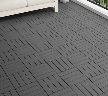 vidaXL Pločice za decking 3D Dizajn 11 kom. Crna 30 x 30 cm WPC - Venlo