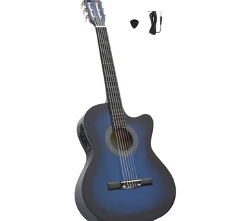 vidaXL Klasična gitara Western s ujednačivačem i 6 žica plava - Venlo
