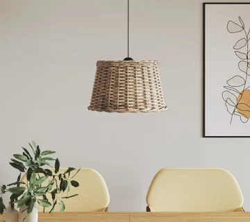 vidaXL Sjenilo za stropnu svjetiljku smeđe Ø45x28 cm od pruća - Venlo