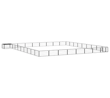 vidaXL Ograda za pse s 36 panela crna 100 x 50 cm čelik obložen prahom - Venlo