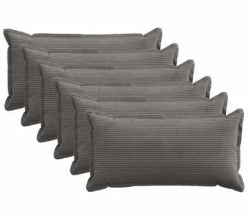 vidaXL Presvlaka za jastuk 6 kom. HOUTEN Tamnosiva 40 x 80 cm Kord - Venlo