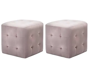 vidaXL Tabure 2 kom ružičasti 30 x 30 x 30 cm od baršunaste tkanine - Venlo