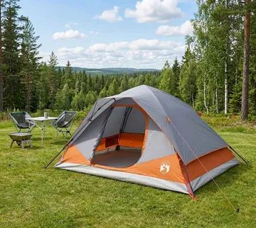 vidaXL Instant šator s krovom Siva i narančasta 305 x 215 x 140 cm - Venlo