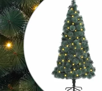 vidaXL Umjetna božićna jelka s lampicama Zelena 180 cm PET - Venlo