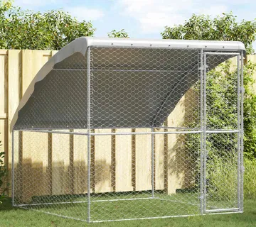 vidaXL Kućica za pse Srebrno 2 x 2 x 2 m Pocinčani čelik - Venlo