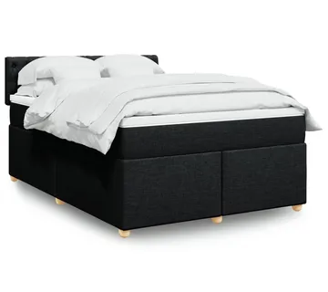 vidaXL Krevet s oprugama i madracem crni 140x200 cm od tkanine - Venlo
