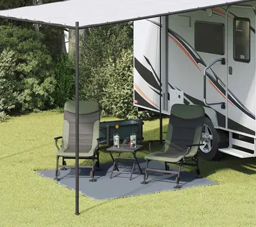 vidaXL Teppi za šator Plava i siva 200 x 200 cm Polietilen - Venlo