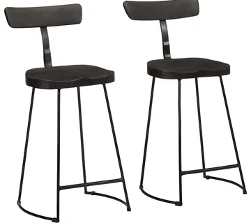 vidaXL Barski stolci 2 kom crni 49x43x88 cm masivnog drva manga - Venlo