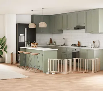 vidaXL Vrata za pse s vratašcima 8 panela sklopiva 640 cm drvo topole - Venlo