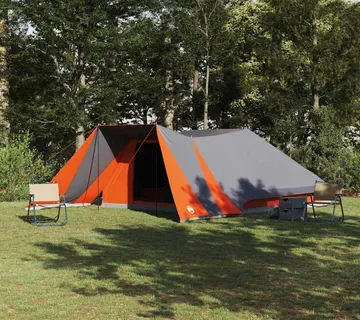 vidaXL Tipi šator 12-osobni Siva i narančasta taft - Venlo