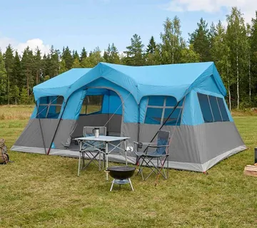 vidaXL Obiteljski šator 487 x 340 x 216 cm Plava Poliester i čelik - Venlo