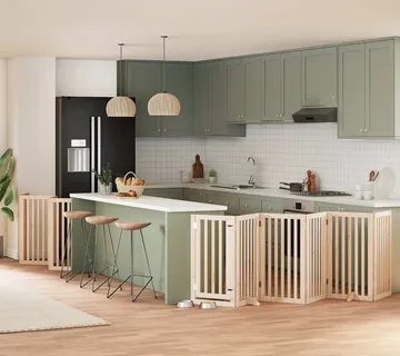 vidaXL Vrata za pse s vratašcima 15 panela sklopiva 750 cm drvo topole - Venlo