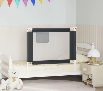 vidaXL Sigurnosna ograda za dječji krevet tamnosiva 100x25 cm tkanina - Venlo