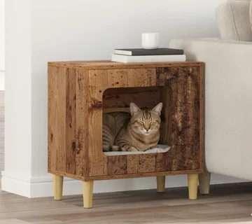 vidaXL Mačja Kuća Staro drvo 51 x 30 x 52 cm Konstruirano drvo - Venlo