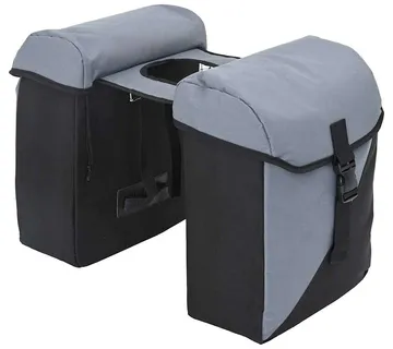 vidaXL Torba za bicikl Siva i crna 31,5 x 15,5 x 40 cm Poliester - Venlo