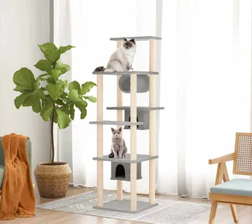 vidaXL Penjalica za mačke sa stupovima za grebanje svjetlosiva 169 cm - Venlo