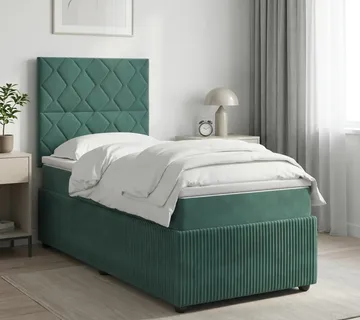 vidaXL Boxspring krevet s madracem Tamnozelena 90 x 190 cm Baršun - Venlo