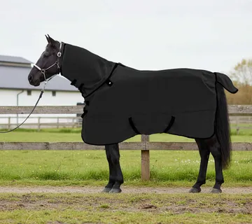 vidaXL Pokrivač za konje Crna 125 cm Poliester Fleece - Venlo