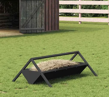 vidaXL Hranilica za stoku Crna 111 x 76 x 38 cm 10 kg - Venlo