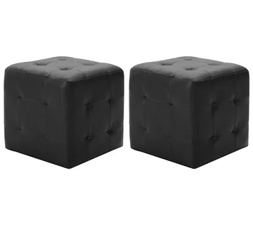 vidaXL Tabure 2 kom crni 30 x 30 x 30 cm od umjetne kože - Venlo