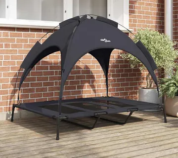 vidaXL Krevet za psa Crna 122 x 93 x 106,5 cm Čelik - Venlo