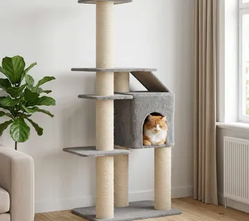 vidaXL Mačje drvo s sisalnim postoljima za grebanje Svjetlosiva 183 cm - Venlo