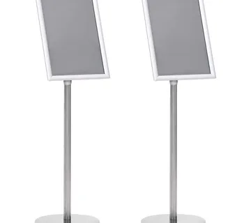 vidaXL Stalci za plakate 2 kom. Srebrno 32.7 x 24 x 108 cm Aluminij - Venlo
