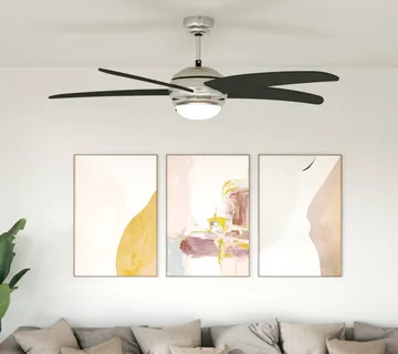 vidaXL Ventilator za strop s svjetlom i daljinskim upravljačem Crna - Venlo