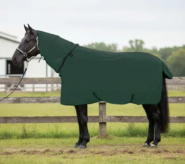 vidaXL Pokrivač za konje Cjela tamno zelena 145 cm Poliester Fleece - Venlo