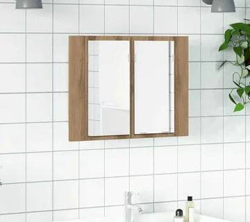vidaXL LED ormarić s ogledalom Artisan hrast 60x12x45 cm izrađeno drvo - Venlo