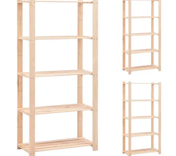 vidaXL Stalci za pohranu s 5 razina 3 kom 80x38x170 cm borovina 250 kg - Venlo