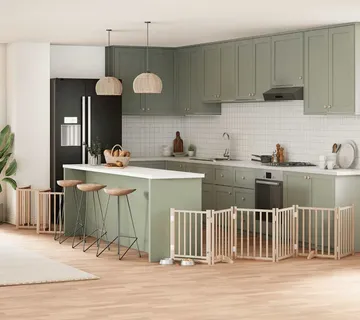 vidaXL Vrata za pse s vratašcima 15 panela sklopiva 750 cm drvo topole - Venlo