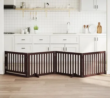 vidaXL Vrata za pse s vratašcima 4 panela sklopiva 320 cm drvo topole - Venlo