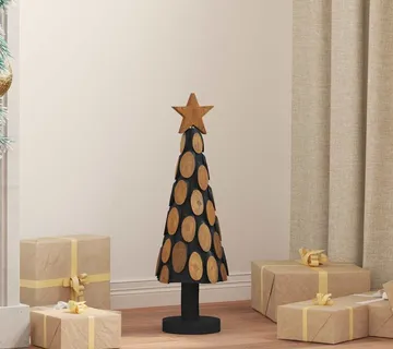 vidaXL Božićno drvce s stalakom Smeđa 61 cm Masivna tikovina - Venlo