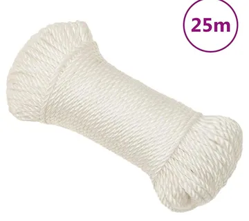 vidaXL Radno uže bijeli 8 mm 25 m od polipropilena - Venlo