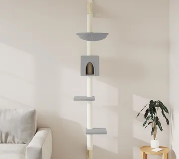 vidaXL Zidna penjalica za mačke sa stupom za grebanje siva 187 cm - Venlo