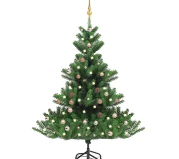 vidaXL Umjetno drvce kavkaška jela LED s kuglicama zeleno 150 cm - Venlo